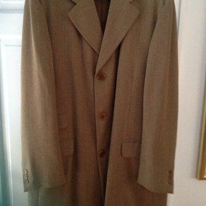 Redaelli Men's Brown Wool Overcoat Made in Italy -  USA size 44(54 EUR)